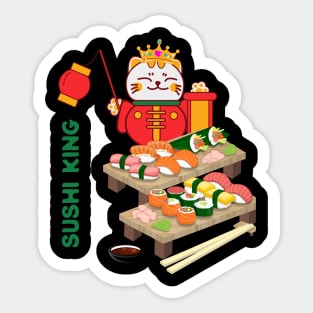 THE CAT KING OF SUSHI - FUNNY GIFTS Sticker